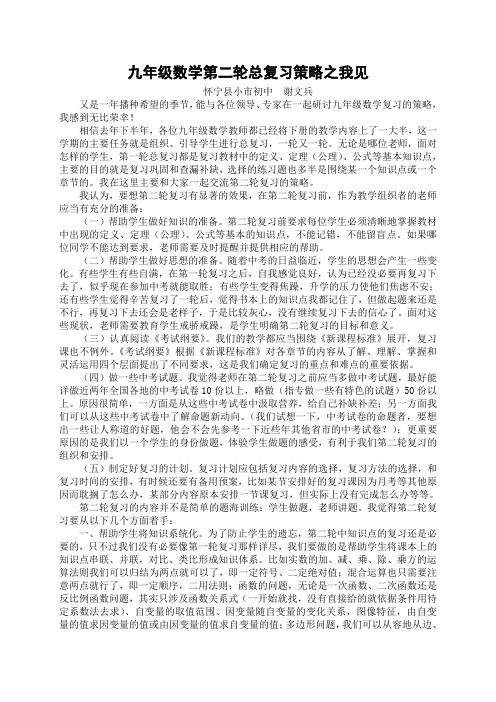 九年级数学第二轮总复习策略之我见
