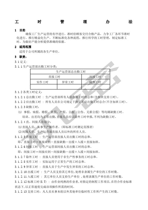 工时管理办法