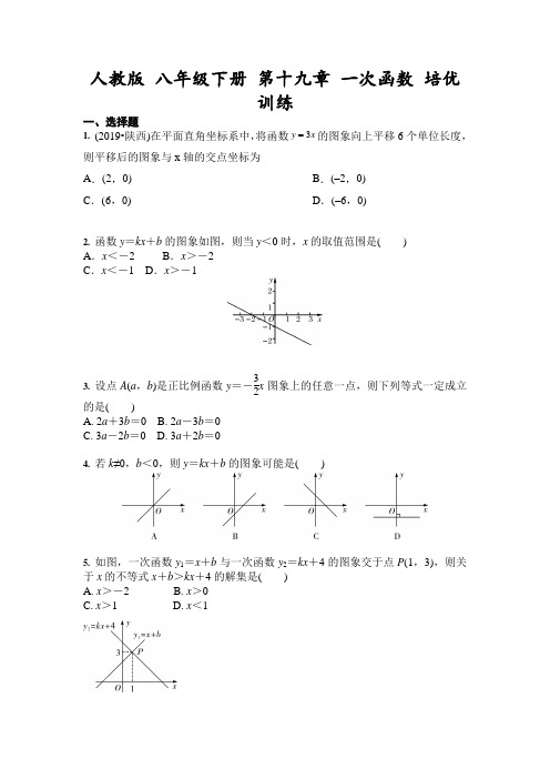 2020——2021学年人教版 八年级数学下册 第十九章 一次函数 培优训练(含答案)