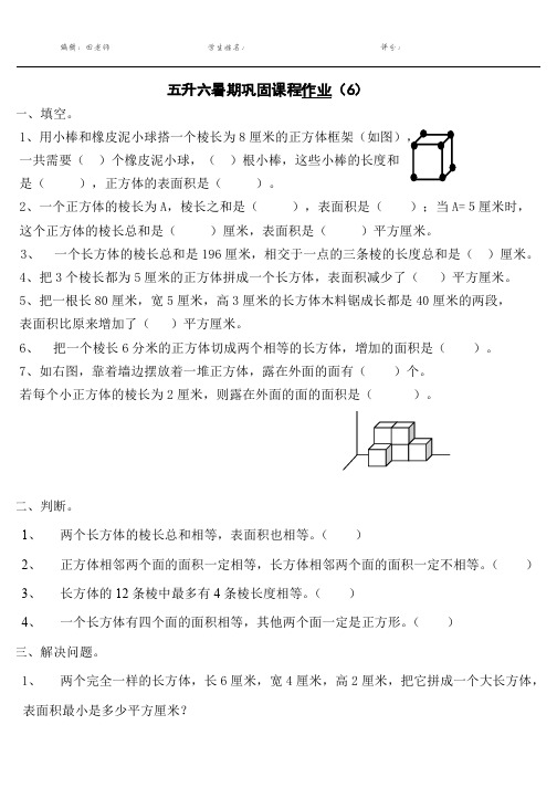 五升六暑期巩固课程作业(6)