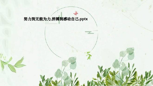 努力到无能为力,拼搏到感动自己