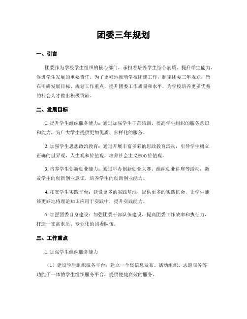 团委三年规划