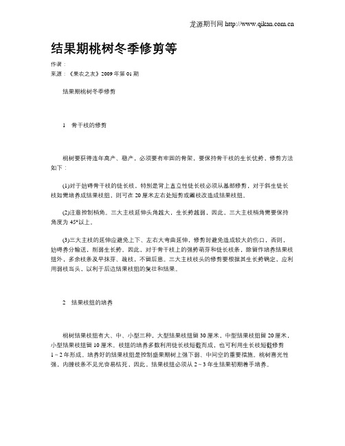 结果期桃树冬季修剪等