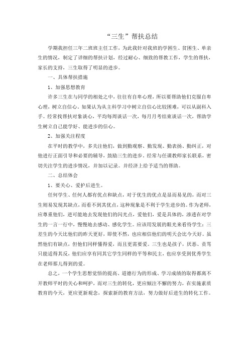 “三生”帮扶总结2