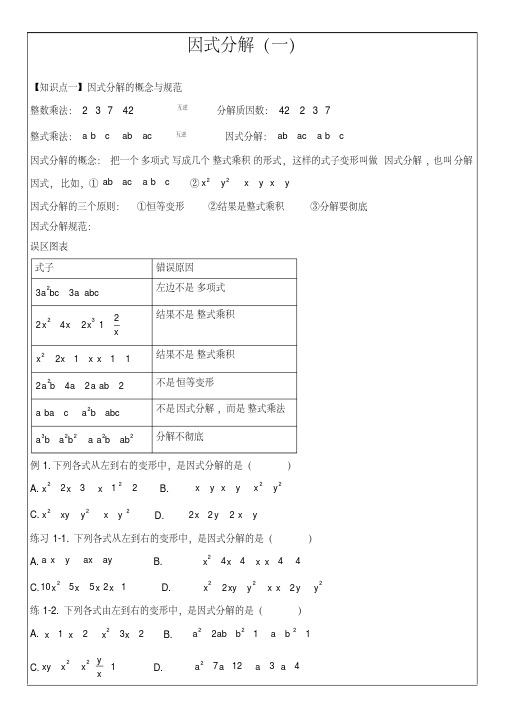 因式分解(一)
