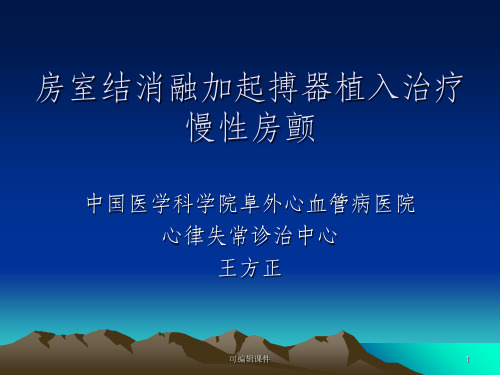 房室结消融加起博器治疗慢性房颤PPT课件