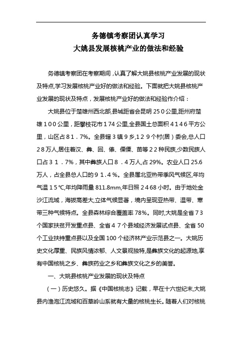 发展核桃产业做法及经验