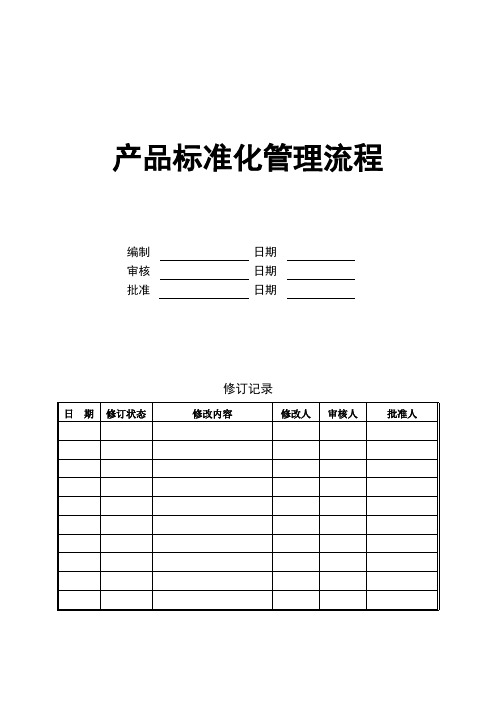 万科产品标准化管理流程