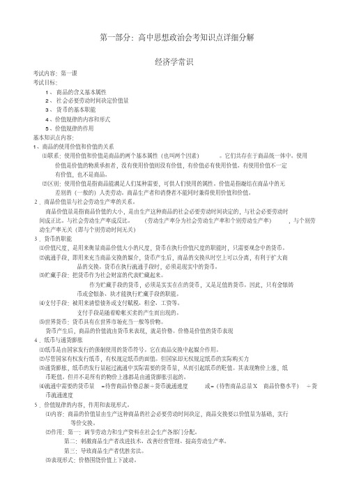 人教版高中政治会考复习资料全套