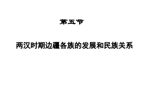 高三历史两汉时期边疆各族的发展和民族关系4(中学课件201910)