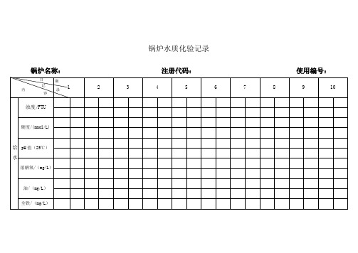 锅炉水质化验记录(模板)