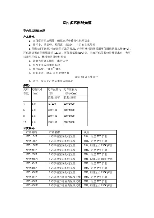 室内多模光缆(4、12芯)