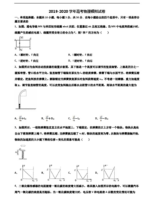 2019-2020学年上海市宝山区高考物理经典试题