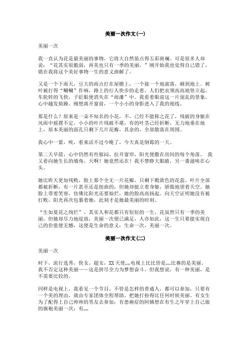 美丽一次作文