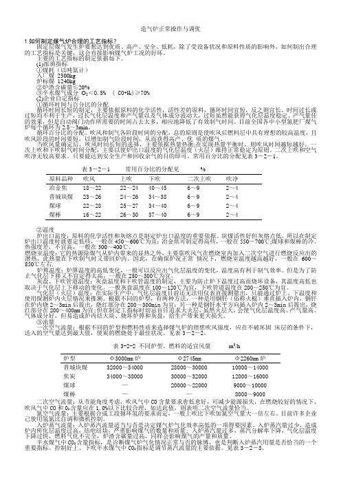 造气炉正常操作与调优