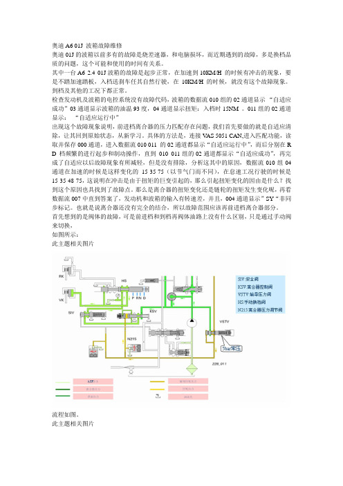 奥迪A6 01J 自动变速箱故障维修