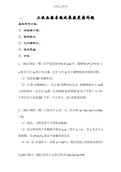 二次函数专题之参数范围问题