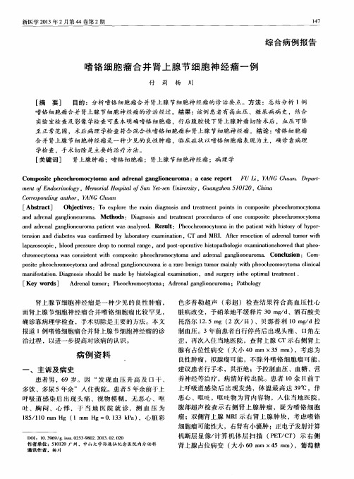 嗜铬细胞瘤合并肾上腺节细胞神经瘤一例