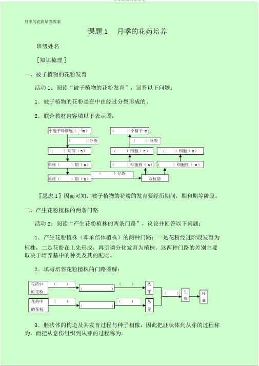 月季花药培养学案