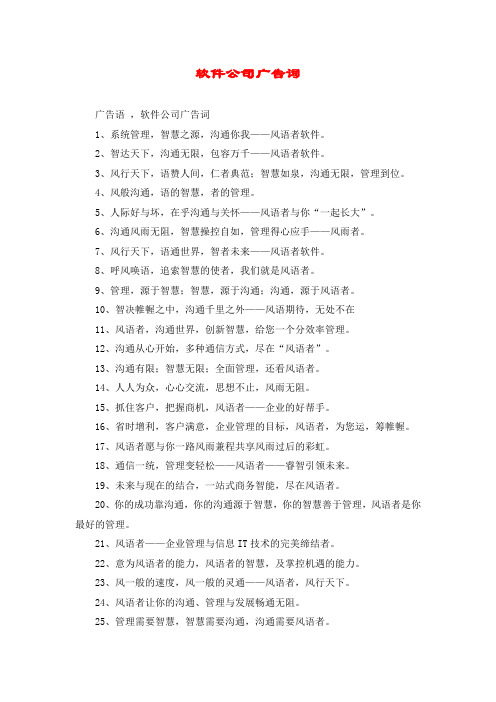 软件公司广告词