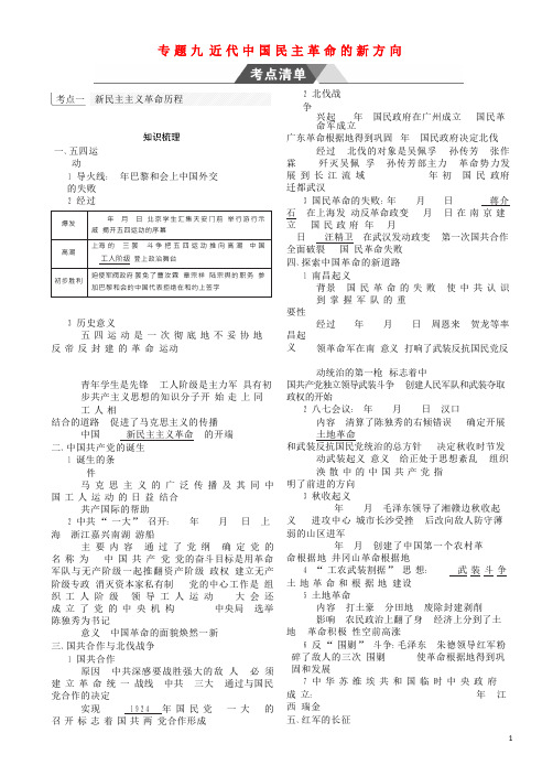 (全国通史版)2019高考历史总复习 专题九 近代中国民主革命的新方向学案