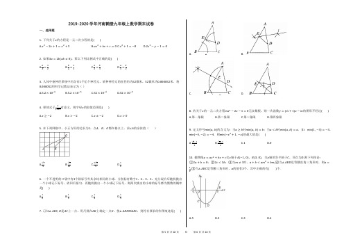 2019-2020学年河南鹤壁九年级上数学期末试卷