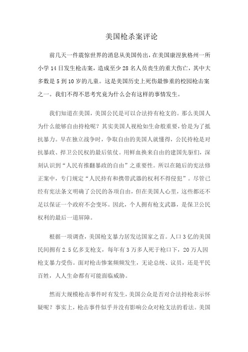 美国枪杀案评论