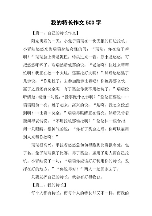 我的特长作文500字