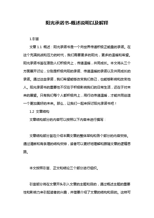 阳光承诺书-概述说明以及解释