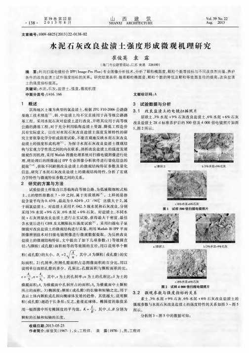 水泥石灰改良盐渍土强度形成微观机理研究