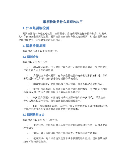 漏洞检测是什么原理的应用