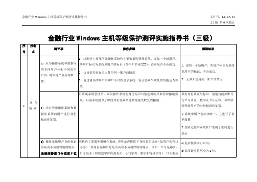 金融行业Windows主机安全等级保护测评实施指导书(三级)