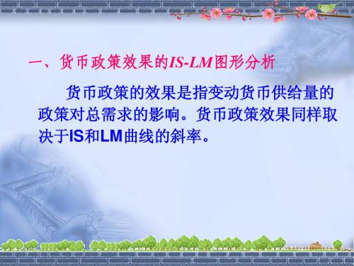 第十五 十六章  货币政策效果与两政相机抉择(3)