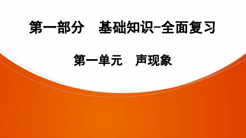 深圳中考物理复习  第1单元 声现象