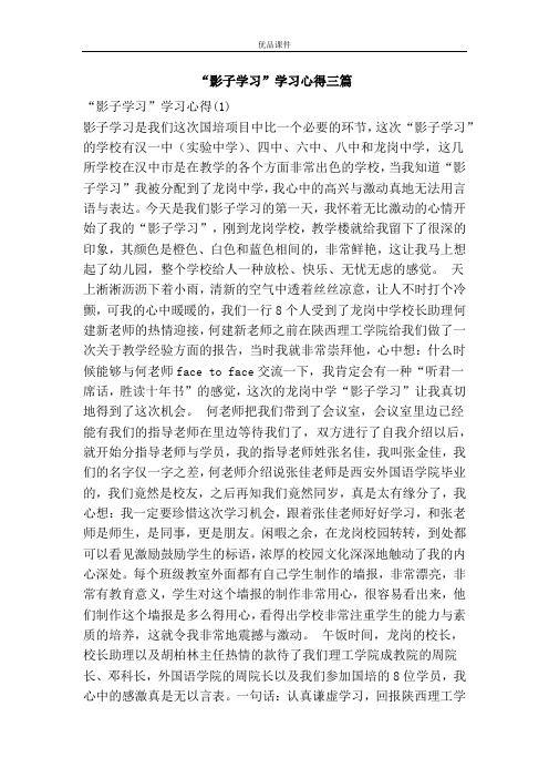 “影子学习”学习心得三篇