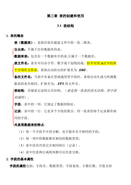 第3章 表的创建和使用