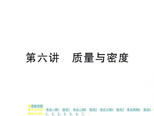 中考必过物理复习课件：第六讲 质量与密度 (共39张PPT)