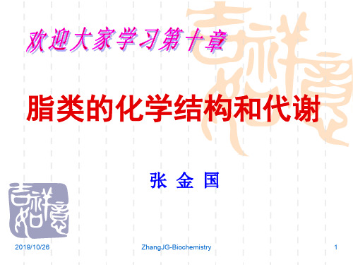 生物化学10第十章  脂类化学与代谢zjg