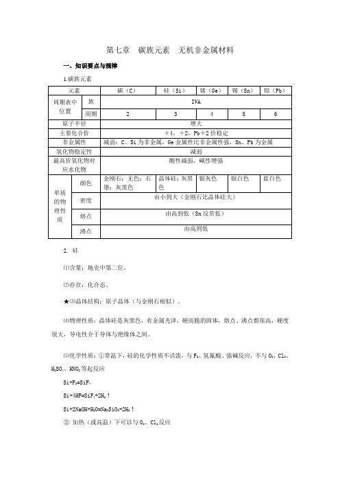 第七章 碳族元素  无机非金属材料