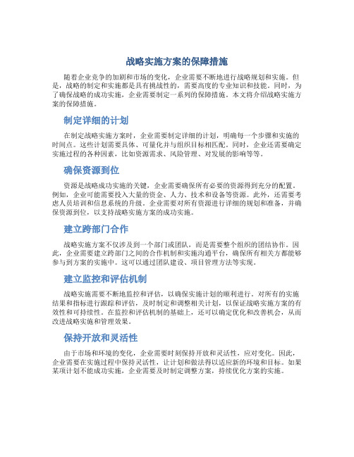 战略实施方案的保障措施