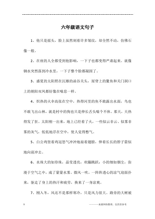 六年级语文句子