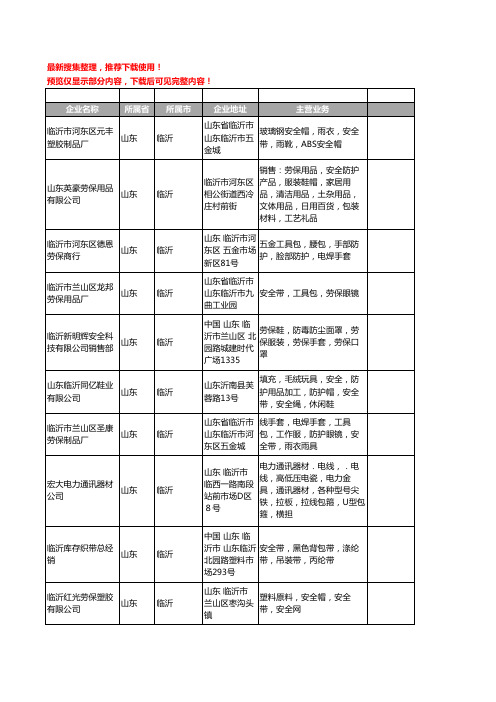 新版山东省临沂安全带工商企业公司商家名录名单联系方式大全63家