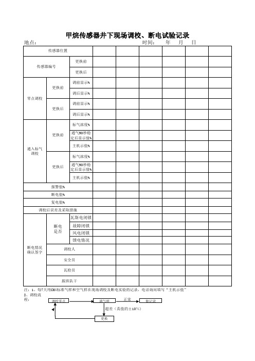传感器调校单
