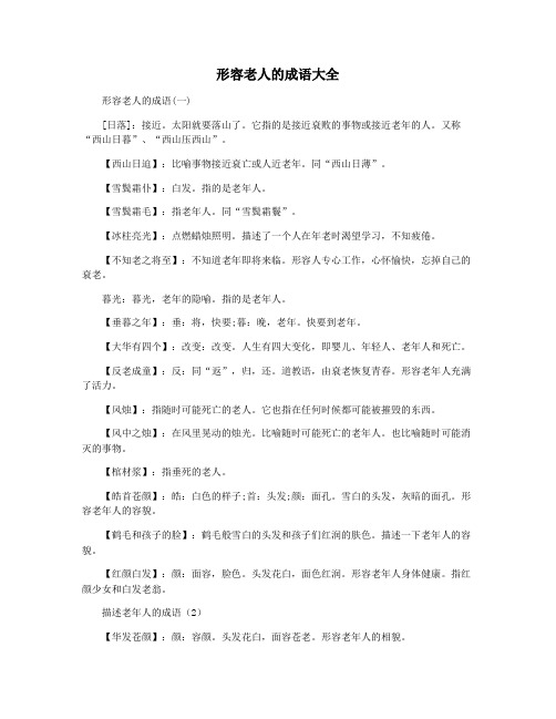 形容老人的成语大全
