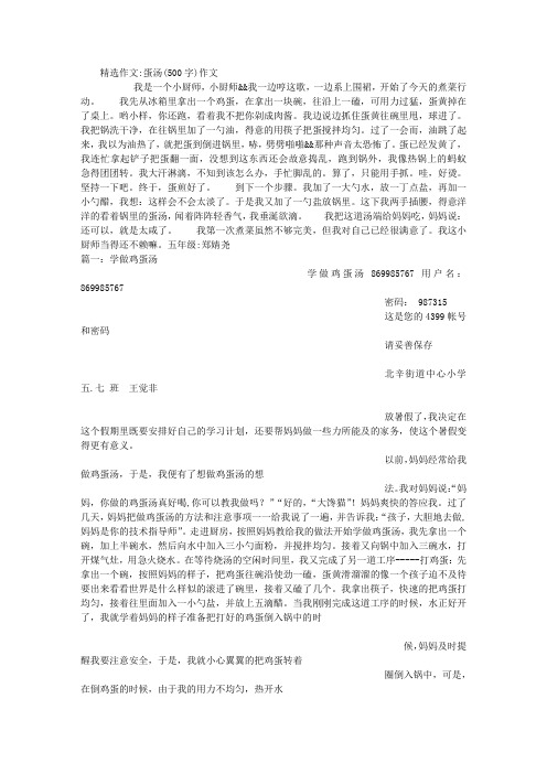 蛋汤(500字)作文