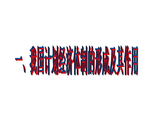 我国计划经济体制的形成及其作用(201911新)