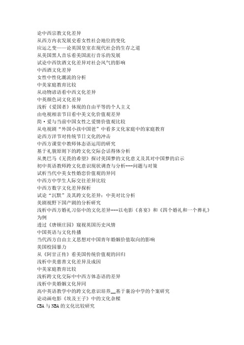 海师本科文化方向类选题