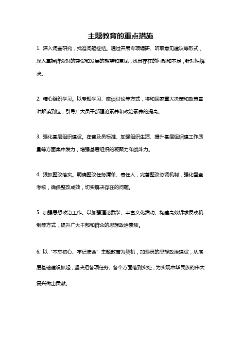 主题教育的重点措施