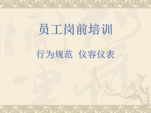 医院员工岗前礼仪培训