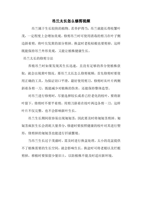 吊兰太长怎么修剪视频.doc